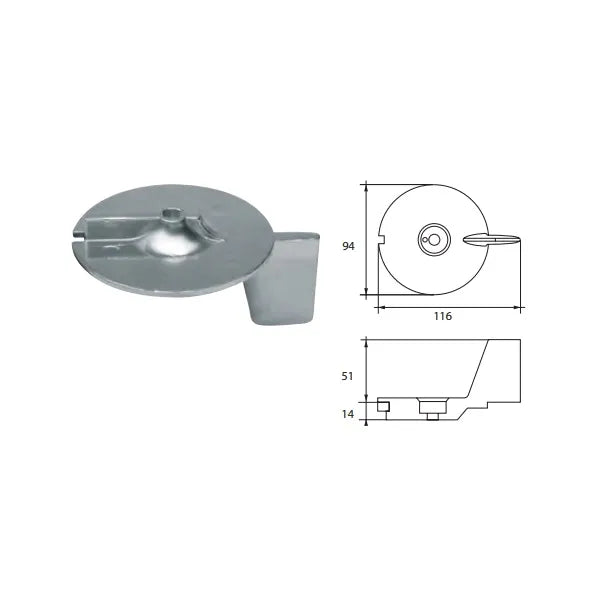 Ánodo Mercury 94286T1 - Lengüeta de ajuste