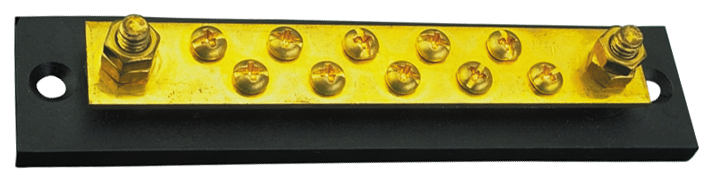 Sea Dog 426671-1 SeaDog Brass & Molded Bakelite 10 Gang Terminal 5-3/4" Buss Bar, #10 Fastener