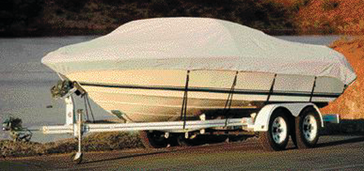 Taylor Made 70205 BoatGuard Universal Boat Cover, 17'-19', For V-Hull Runabout/Bow Rider, Includes Bag and Tie-Downs
