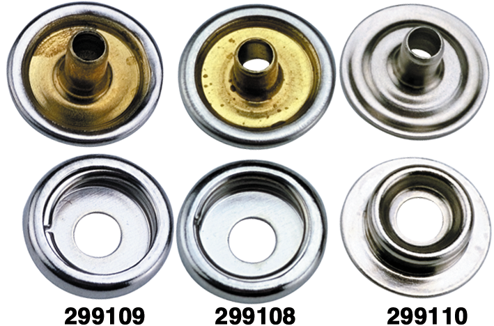 Sea Dog 299108-1 Sea-Dog Snap Cap & Socket, Nickel Plated Brass, 6 sets
