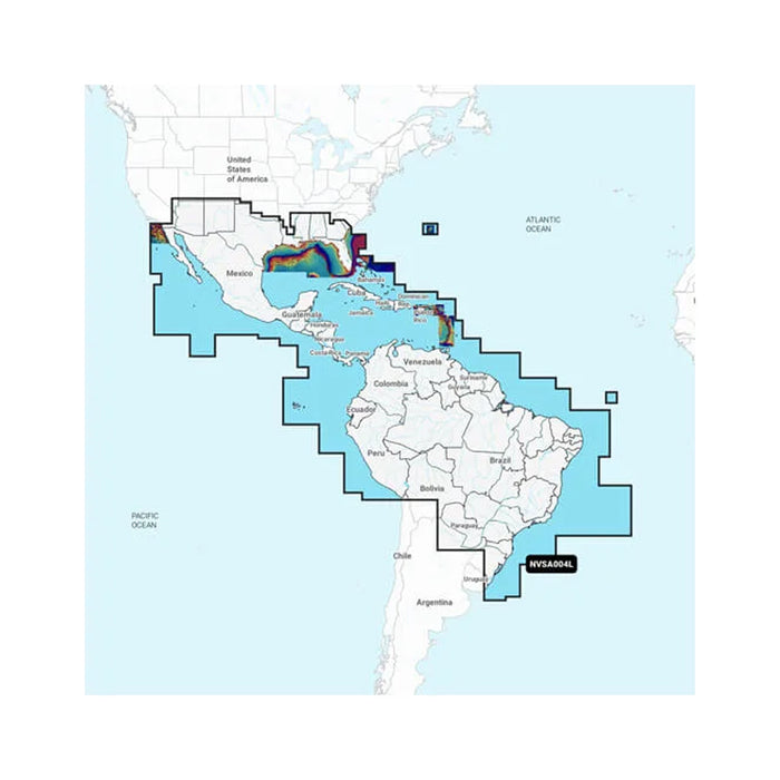 Garmin Navionics Vision+™ NVSA004L - México, el Caribe y Brasil - Cartas marítimas interiores y costeras