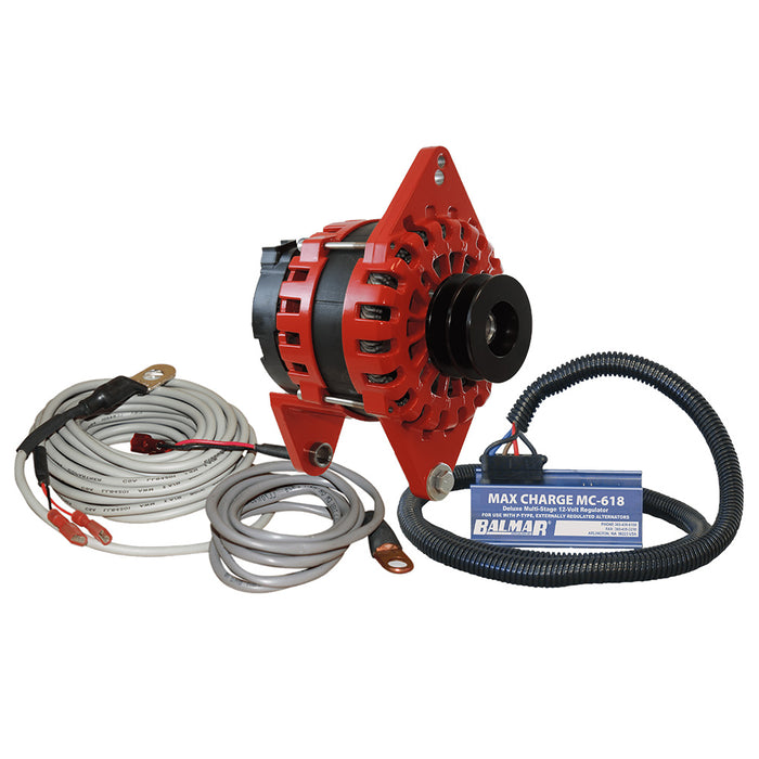 Balmar XT-DF4-250-DV-KIT Alternator Kit, 250 AMP 12V 4" Dual Foot Saddle, Dual Vee Pulley, Regulator/Sensor