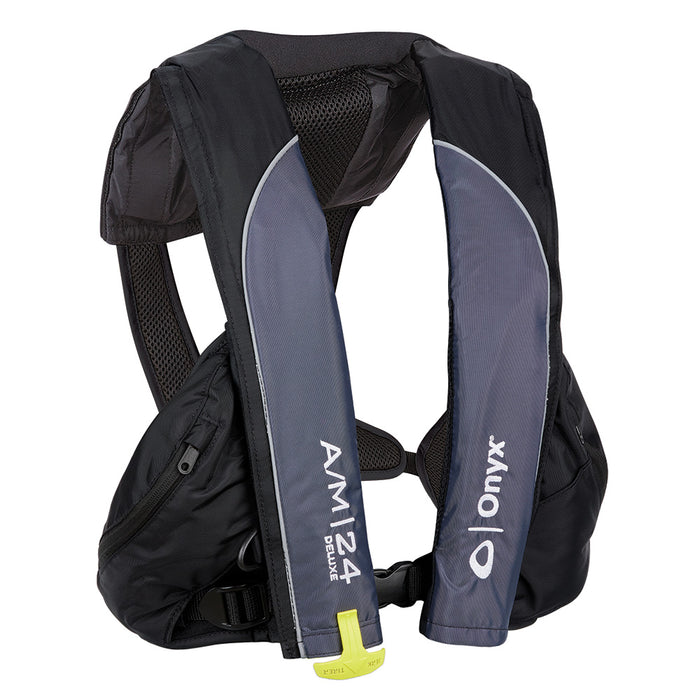 Chaleco salvavidas inflable automático/manual Onyx A/M-24 Deluxe - Negro - Universal para adultos