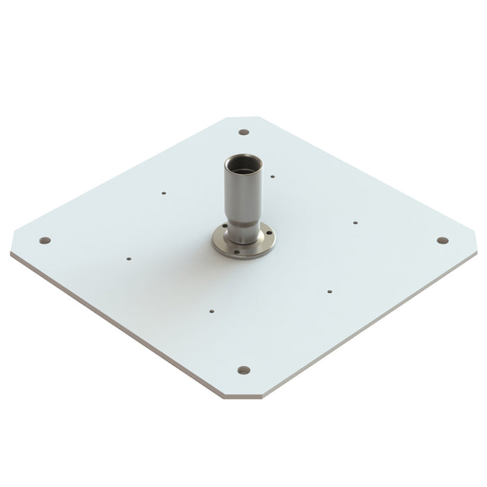 Placa adaptadora Starlink Seaview para domos KVH de 24" con adaptador roscado Starlink de acero inoxidable de 1" a 14 y base fija de acero inoxidable