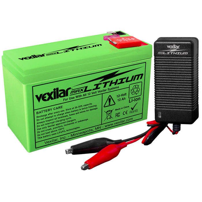 Vexilar V-220L 12V 12 AH MAX Lithium Battery w/V-420L Rapid Charger