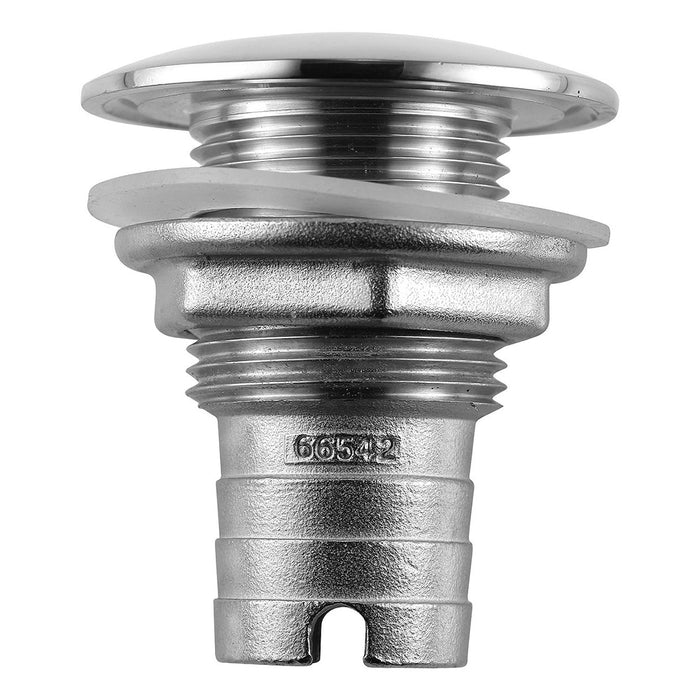 Pasacascos de acero inoxidable Attwood, corto, recto, con púas, diámetro interior de 1"