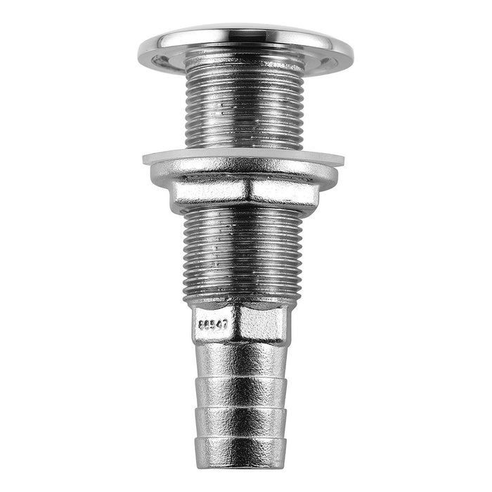 Pasacascos de acero inoxidable Attwood, estándar, recto, con púas, diámetro interior de 3/4"