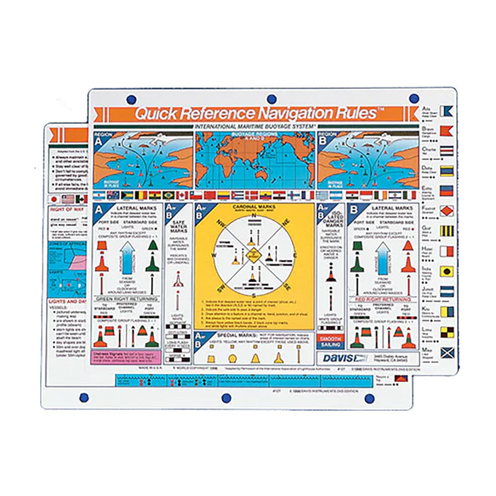 Davis Instruments 127 Quick Reference International Navigation Rules Card
