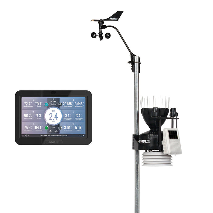 Estación meteorológica inalámbrica Davis Vantage Pro2 Plus con sensores de radiación solar y UV y consola WeatherLink