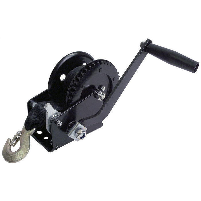 Cabrestante Attwood de 1200 lb con transmisión simple - Correa de nailon de 2" x 20'
