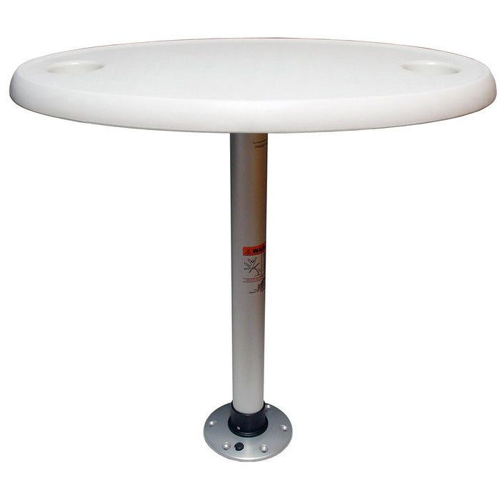 Mesa ovalada blanca Springfield de 45,7 x 76,2 cm con fijación de roscas