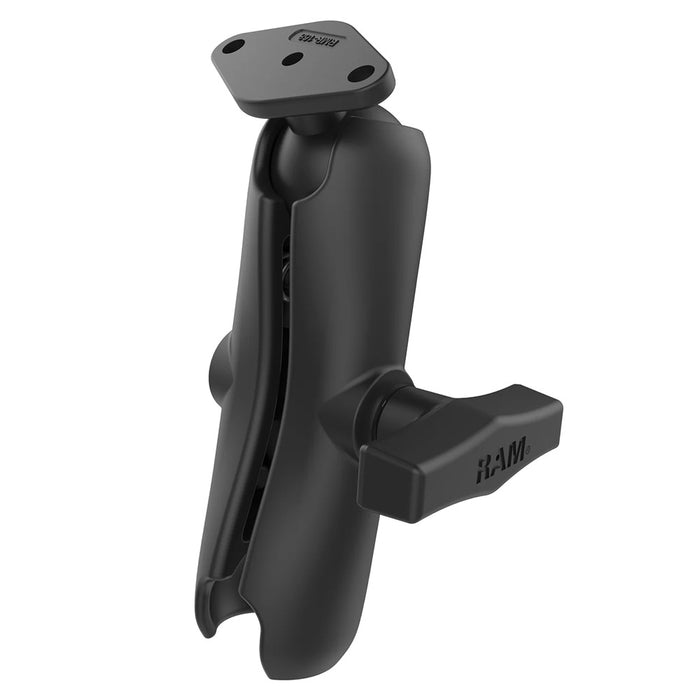 RAM Mount RAM Double Socket Arm w/Diamond Plate - B Size Medium