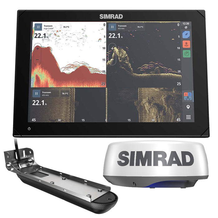 Paquete de radar Simrad NSX™ 3012: domo de radar HALO20+ y transductor 3 en 1 Active Imaging™