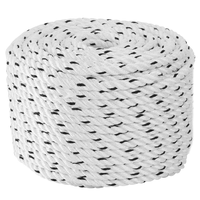 Buccaneer Cornerstone 3 Twisted Nylon Windlass Rope White with Navy Tr ...