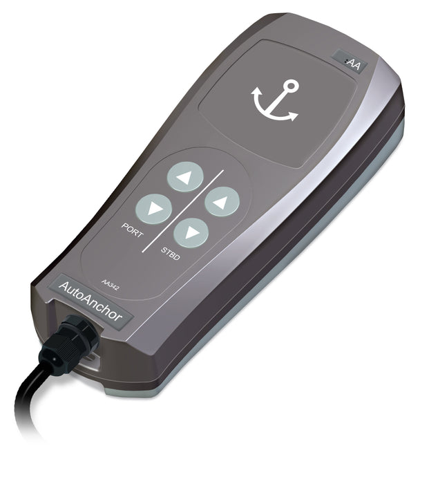 AutoAnchor AA342, Hand Held Wired 4-Button | Output, Spiral Cord, Dual Windlass