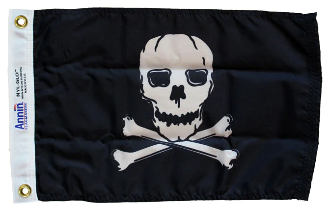 Annin Jolly Roger Flag 12" X 18" Nyl-Glo