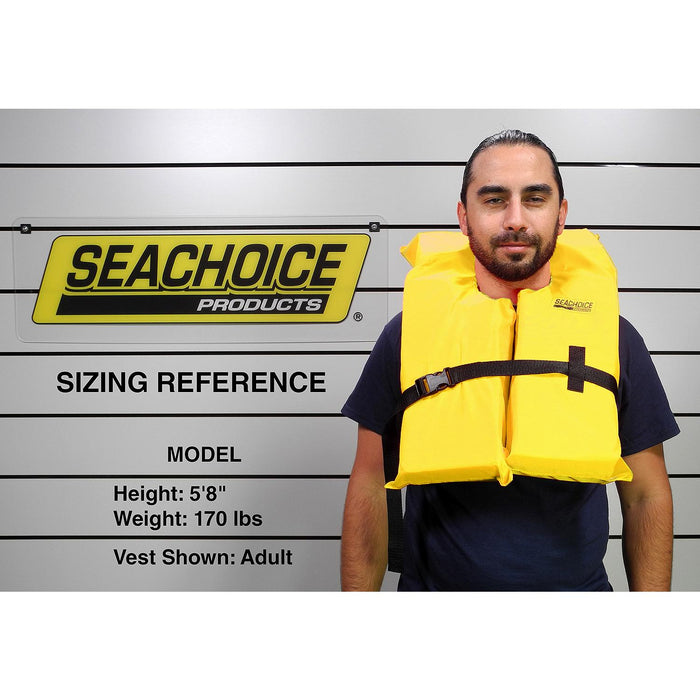 Seachoice EPE1110AK1AUY-86020 Type II Life Vest Adult, Yellow