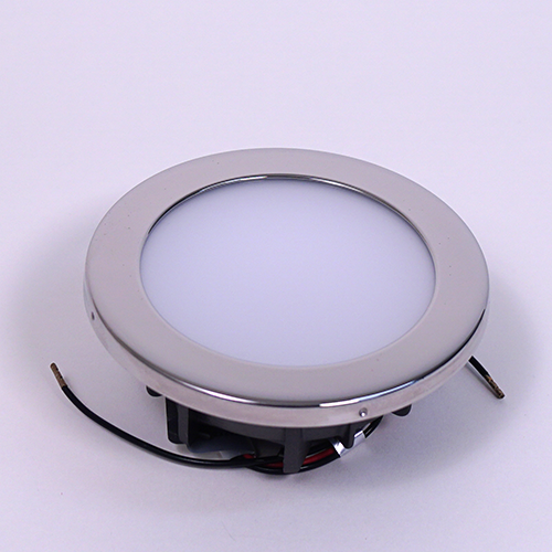 BCM Orlando 85, WW/Red, Polished Stainless Steel, 4W | Screw Mount, 3000K, 8-32V, IP66