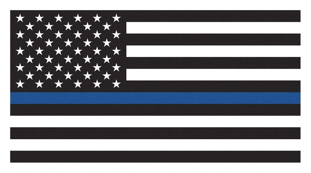 Annin Flags Nyl-Glo Thin Blue Line American Flag 12 x 18 Inch and 2 x 3 Foot Made in USA with Heading and Grommets