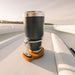 Drink Holder, Single, Stainless with Teak Base