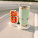 Drink Holder, Double, Stainless with White Poly Base