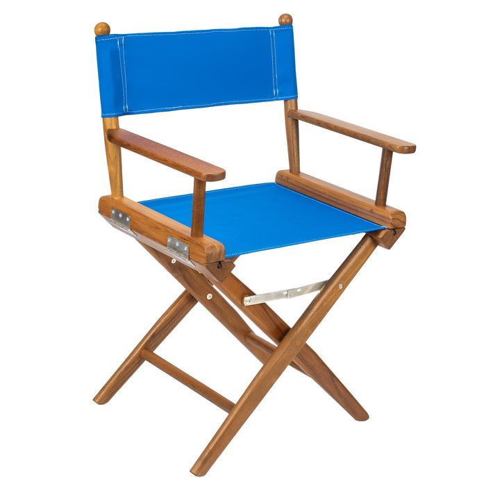 Silla de director Whitecap con fundas de asiento azules - Teca