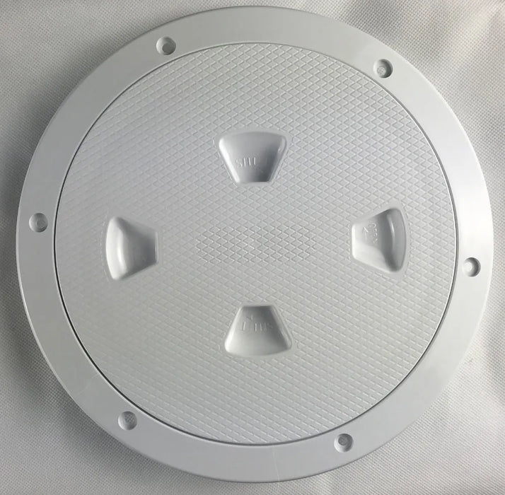 Beckson Marine DP84-W Deck Plate Screw Out 8" White Diamond Center