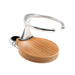 Single Clamp-On Stainless Steel Drink Holder w/Teak Base