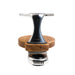 Single Clamp-On Stainless Steel Drink Holder w/Teak Base