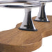 Drink Holder, Triple, Stainless with Teak Base