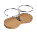 Drink Holder, Double, Stainless with Teak Base