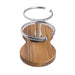 Drink Holder, Double, Stainless with Teak Base
