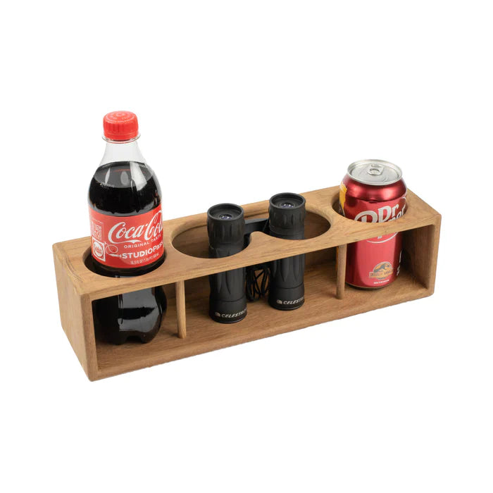 Whitecap 62632 Estante para cuatro bebidas/binoculares - Teca