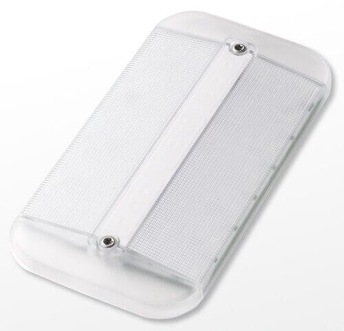 LED Frensch F-28, transparente, blanco cálido con luz nocturna roja | 10-30 VCC, montaje en superficie