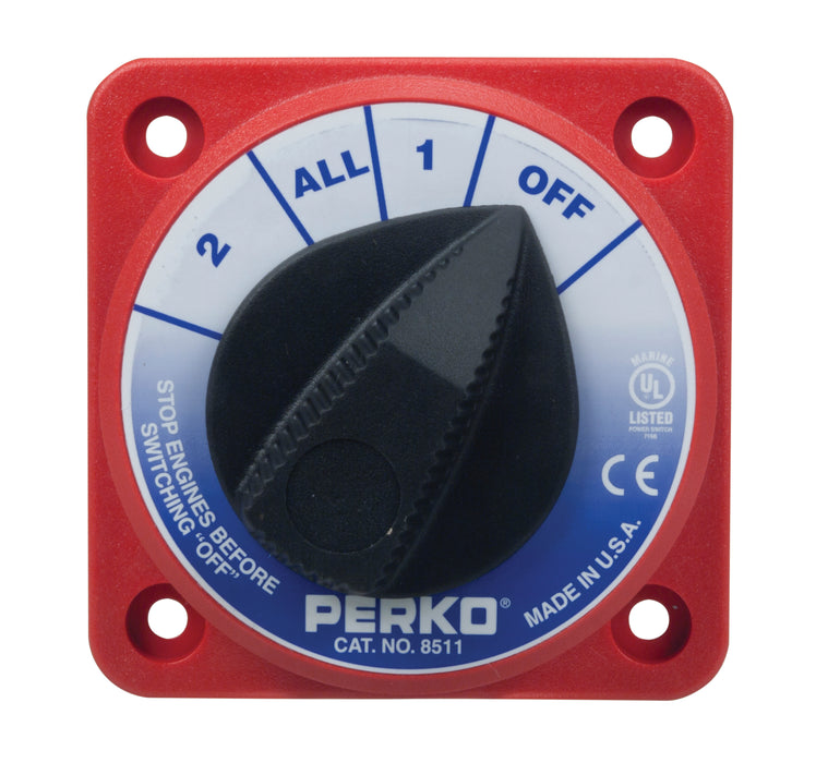Perko Battery Selector Switch On/Off or Both 250Amp USA Colors
