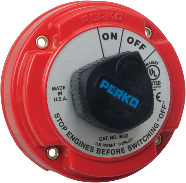 Interruptor de batería Perko 9603DP con llave de salida con desconexión
