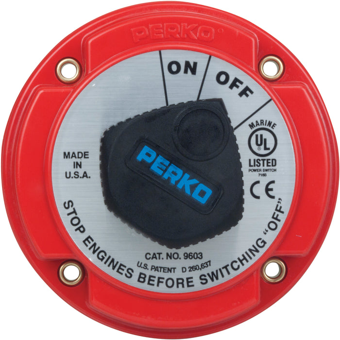 Interruptor de batería Perko 9603DP con llave de salida con desconexión
