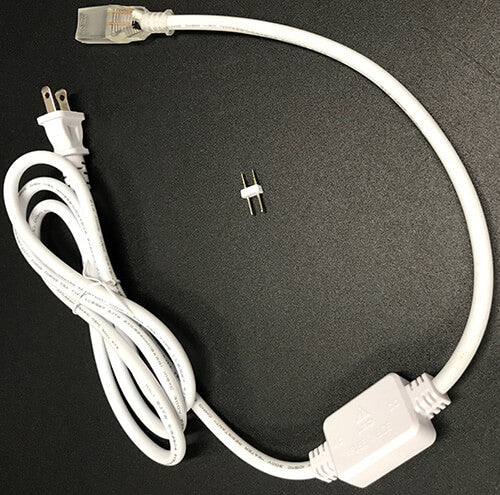 Imtra Lighting Connector Kit for Neon LED Rope Light, 120VAC | Includes Connector, In-Line Rectifier, and 6' Cord