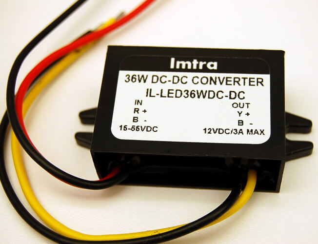 Convertidor de iluminación Imtra: LED, entrada de 15-55 VCC | a salida de 12 VCC, 36 W