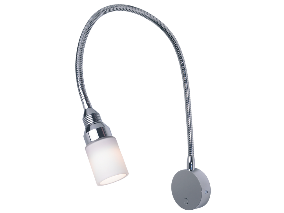 Imtra Lighting Kiel Reading & Chart LED Flex Light, Chrome, | Bulkhead, Dim2Warm, 10-30VDC