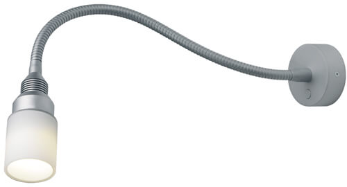 Imtra Lighting Kiel: Matte Chrome, 300mm Flexible Gooseneck, | Dim2Warm Dimmer, USB In Base