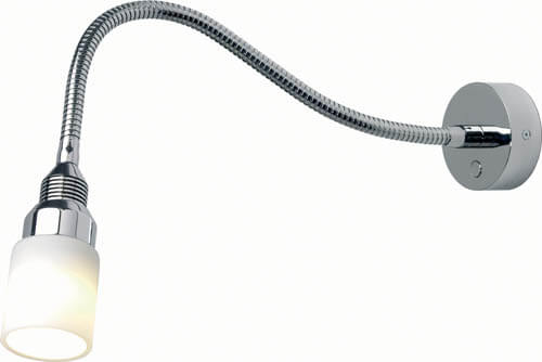 Imtra Lighting Kiel, Chrome, White Glass Shade, 12" (300mm) | Built-In Dimmer, 10-30VDC