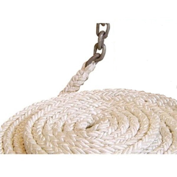 Cadena Lewmar G4 de 10' 1/4" y línea de 8 trenzas de 150' 1/2"