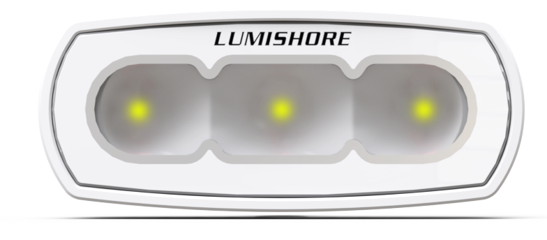 Foco reflector Lumishore de 4", 1500 lúmenes, 5500 K, 10,5-31 V CC, IP68, blanco