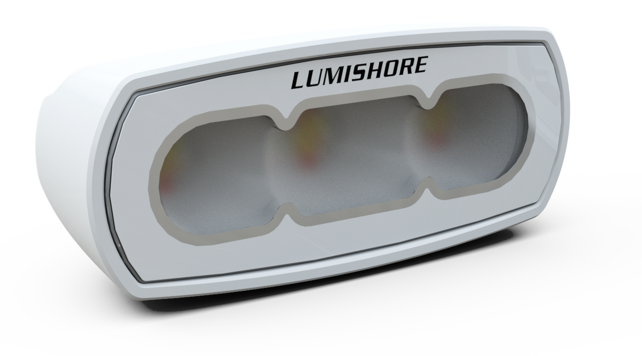 Foco reflector Lumishore Lux de 4", 1050 lúmenes, CRGBW, 10,5-31 V CC, IP68, blanco