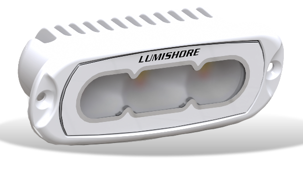 Foco empotrable Lumishore Lux de 4" blanco | 10/31 V, 5500 K, 2300 lúmenes / 1050 lúmenes de la luminaria