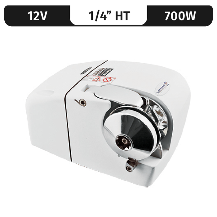 Lofrans Lion 1000, White, 12VDC, 700W | 1/4" High Tens. Gypsy, Free Fall