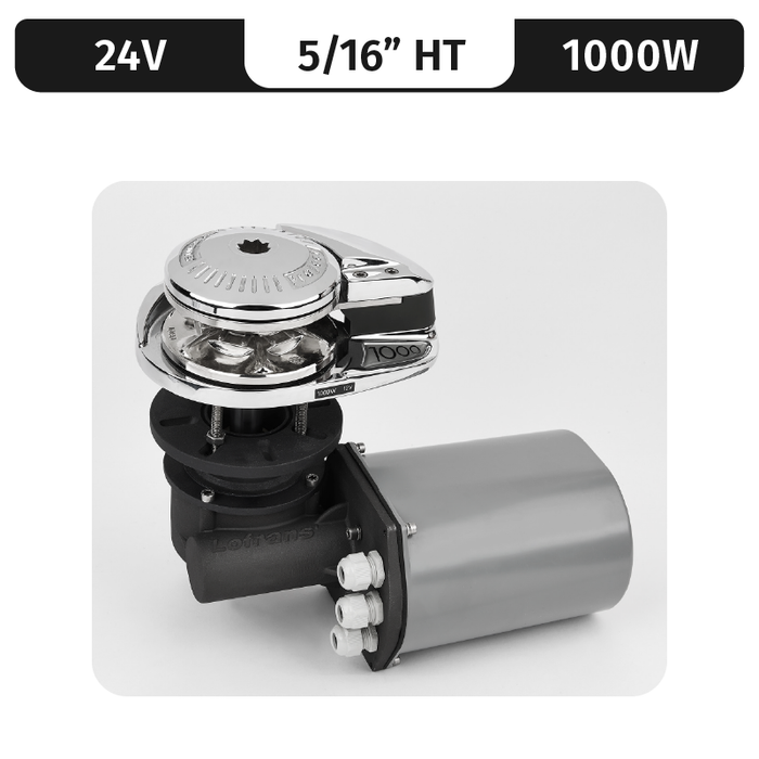 Lofrans Project 1000/X2, 24VDC, 1000W | Low-Profile, 5/16" High Tens. Gypsy