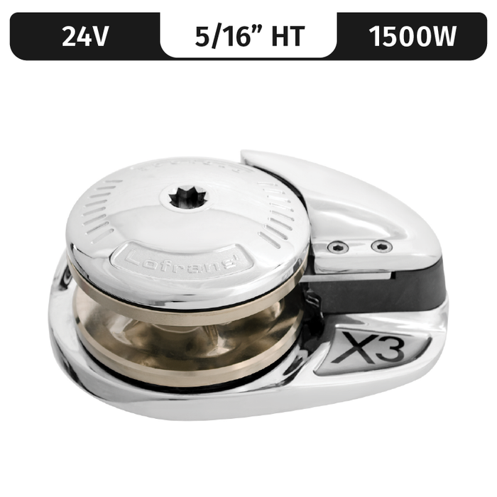 Lofrans Project 1500/X3, 24VDC, 1500W | Low-Profile, 5/16" High Tens. Gypsy