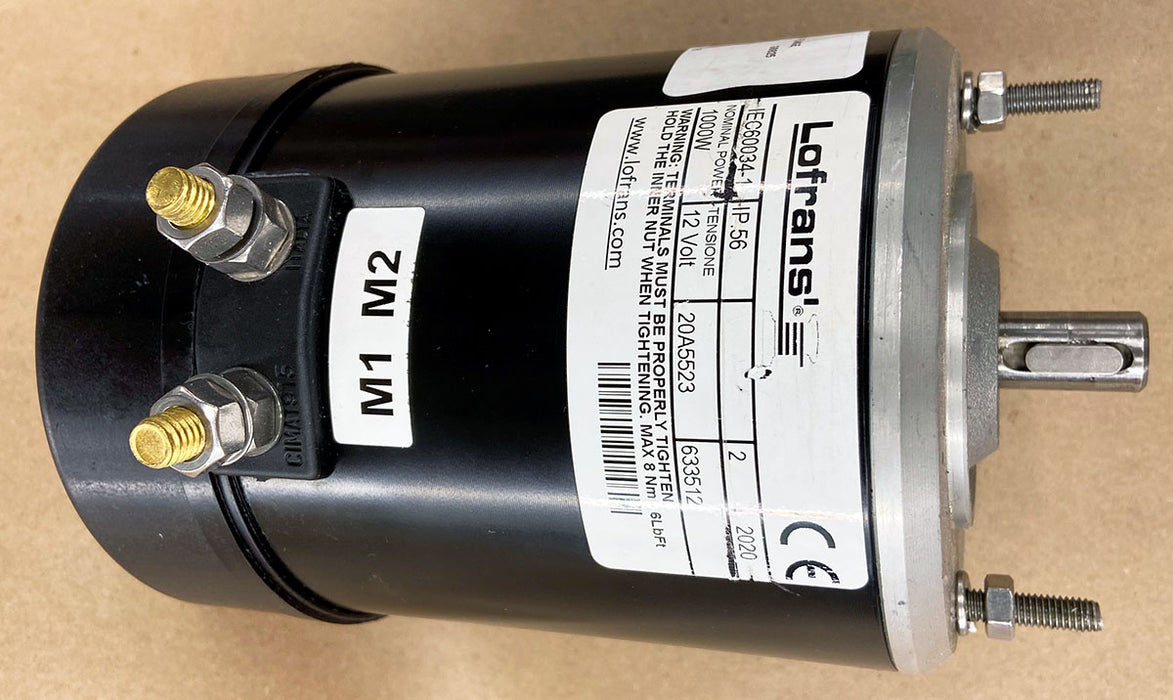Motor Lofrans de 12 V/1000 W, brida B14 | 2 terminales